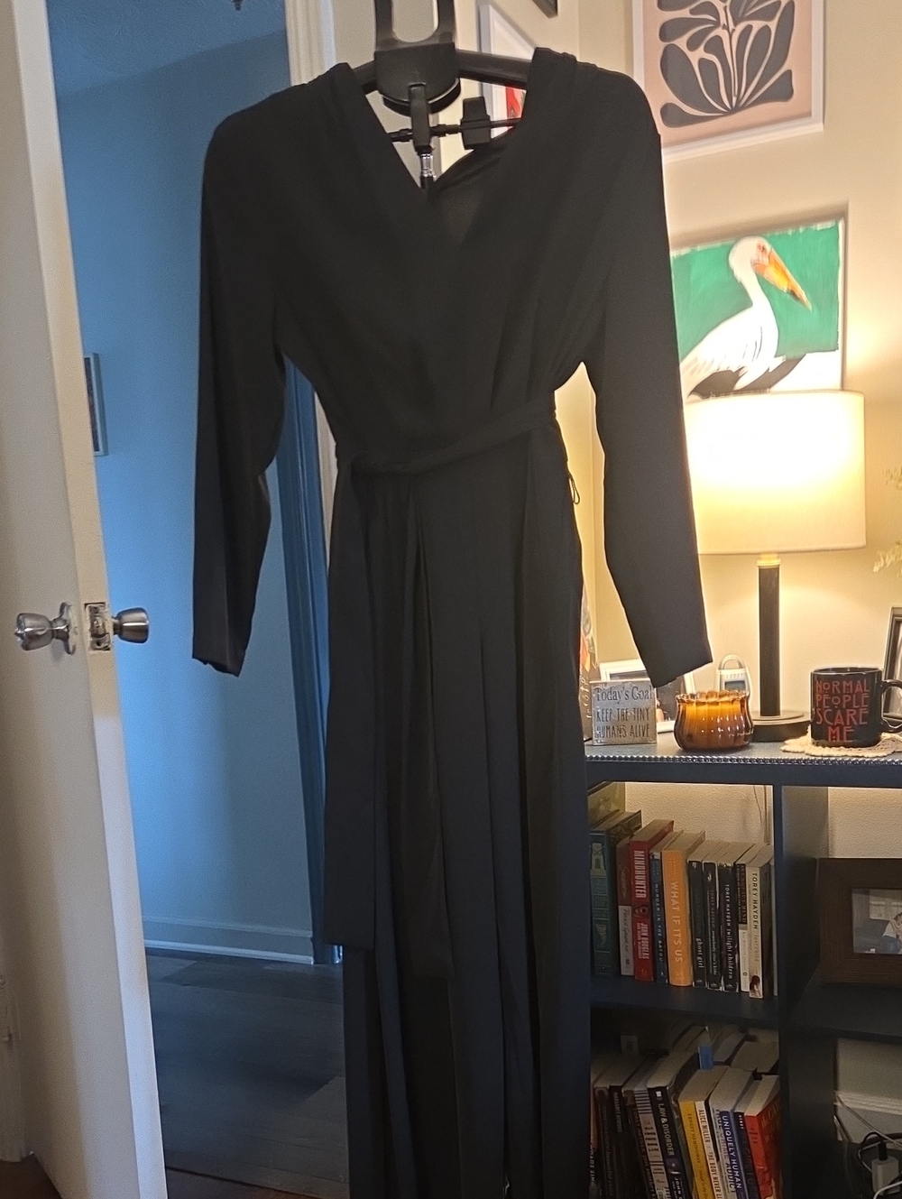 Banana Republic Long Sleeve Black Wrap Jumpsuit Small Petite